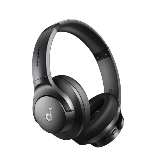 Bluetooth on-ear хибридна слушалка с активно шумопотискане - Anker (A3004G11) - черна