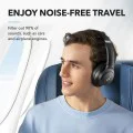 Bluetooth on-ear хибридна слушалка с активно шумопотискане - Anker (A3004G11) - черна