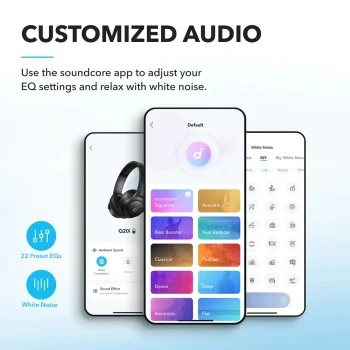 Bluetooth on-ear хибридна слушалка с активно шумопотискане - Anker (A3004G11) - черна
