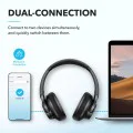 Bluetooth on-ear хибридна слушалка с активно шумопотискане - Anker (A3004G11) - черна