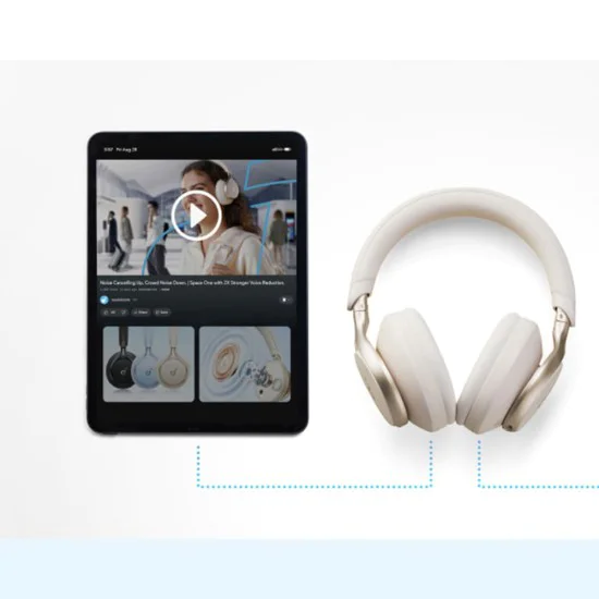 Слушалки Fara Fir Over-Ear - Anker SoundCore Space One (A3035G21) - бели