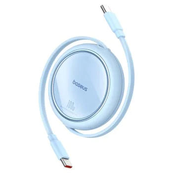 Кабел за дата Type-C към Type-C, 100W, 1m - Baseus Free2Draw Mini (P10364500311-00) - Galaxy Blue