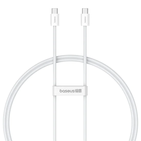 Кабел за данни Type-C към Type-C, 30W, 1m - Baseus (P10365200211-00) - Moon White