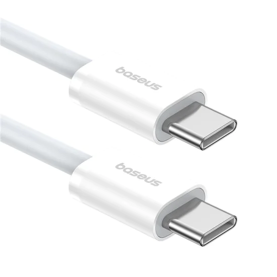 Кабел за данни Type-C към Type-C, 30W, 1m - Baseus (P10365200211-00) - Moon White