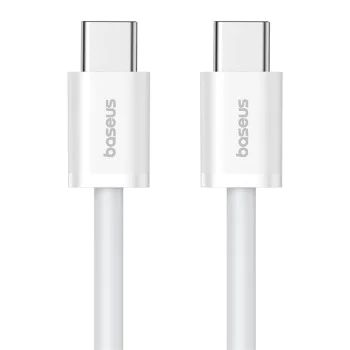Кабел за данни Type-C към Type-C, 30W, 1m - Baseus (P10365200211-00) - Moon White