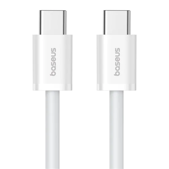 Кабел за данни Type-C към Type-C, 30W, 1m - Baseus (P10365200211-00) - Moon White
