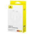 Кабел за данни Type-C към Type-C, 30W, 1m - Baseus (P10365200211-00) - Moon White