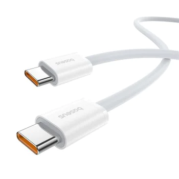 Кабел за данни Type-C към Type-C, 100W, 1m - Baseus (P10365200211-03) - Moon White