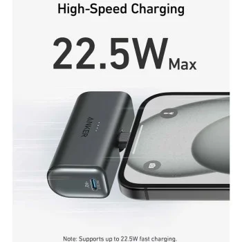 Външна батерия 5000mAh, 22.5W - Anker Nano (A1653H11) - Черна
