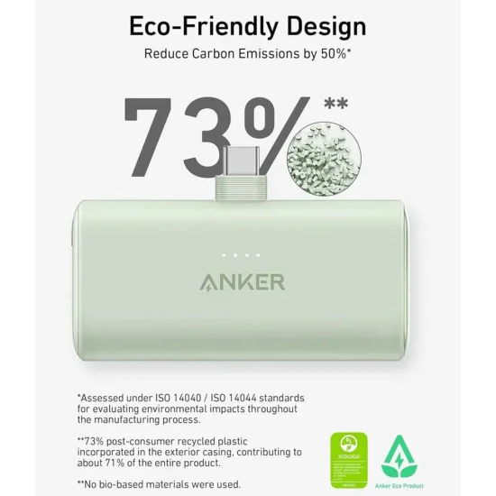Външна батерия 5000mAh, 22.5W - Anker Nano (A1653H11) - Черна