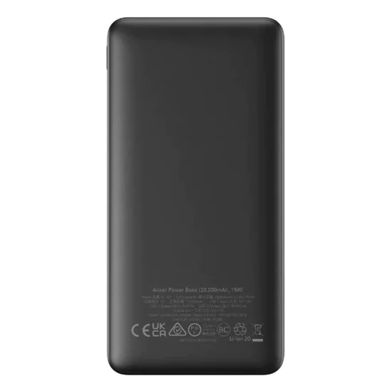 Външна USB батерия, Type-C, 20000mAh, 15W - Anker PowerCore 326 (A1367G11) - Черен
