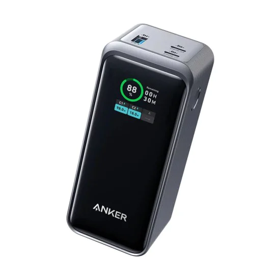 Външна батерия 2x USB-C, USB, 20000mAh, 200W - Anker Prime (A1336011) - Черна