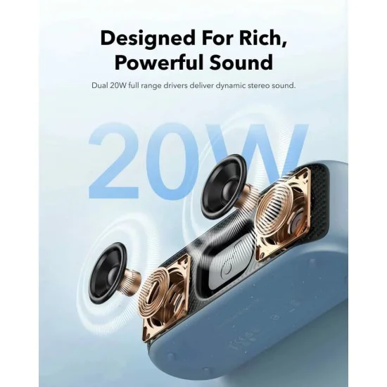 Водоустойчив преносим високоговорител Водоустойчив IPX7, 20W - Anker SoundCore Motion 100 (A3133011) - Черен