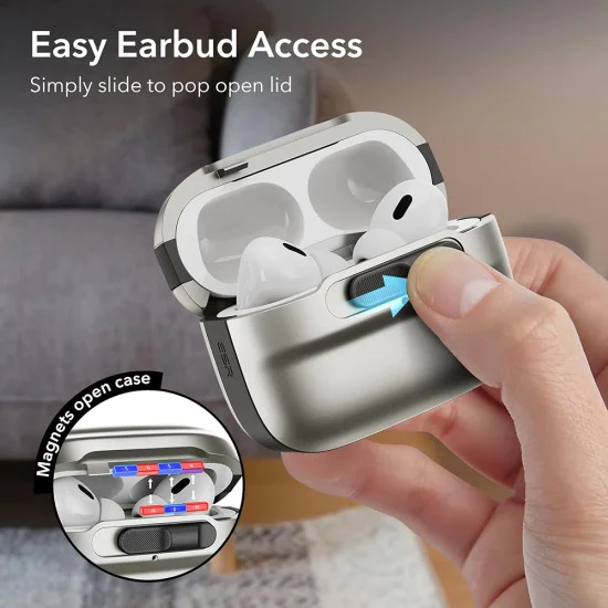 Калъф за Apple AirPods Pro 1/2 - ESR Pulse Magnetic HaloLock - Титан