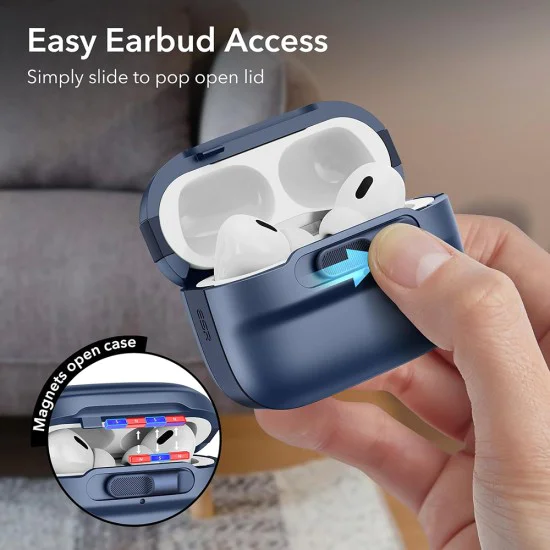 Калъф за Apple AirPods Pro 1/2 - ESR Pulse Magnetic HaloLock - Тъмно син