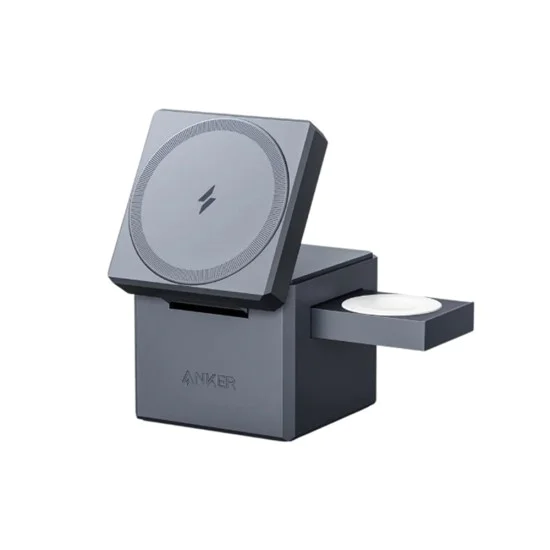 Зарядна станция за телефон, Apple Watch, AirPods, 15W - Anker (Y181111G11) - Черен
