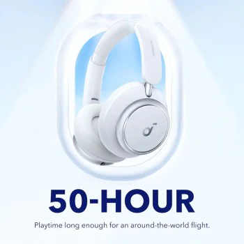 On-Ear Bluetooth 5.3, шумопотискане, USB-C слушалки - Anker Space Q45 (A3040G21) - бял