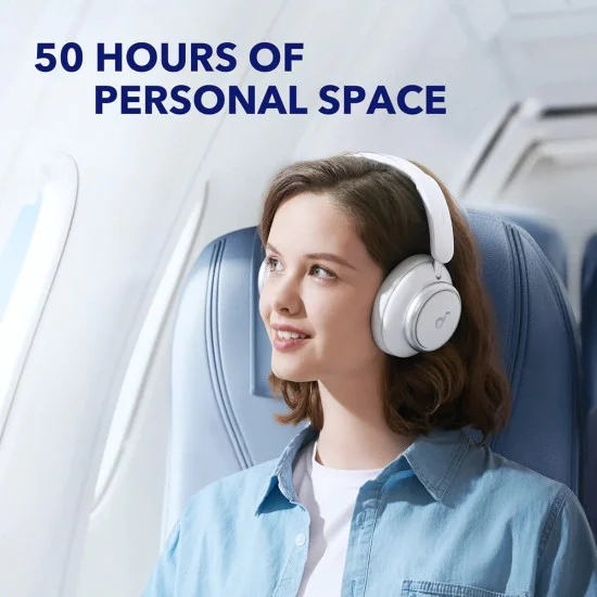 On-Ear Bluetooth 5.3, шумопотискане, USB-C слушалки - Anker Space Q45 (A3040G21) - бял
