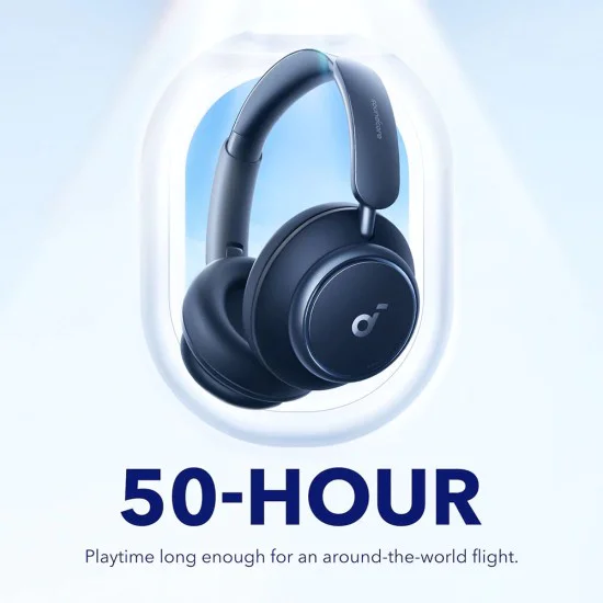 On-Ear Bluetooth 5.3, шумопотискане, USB-C слушалка - Anker Space Q45 (A3040G31) - син