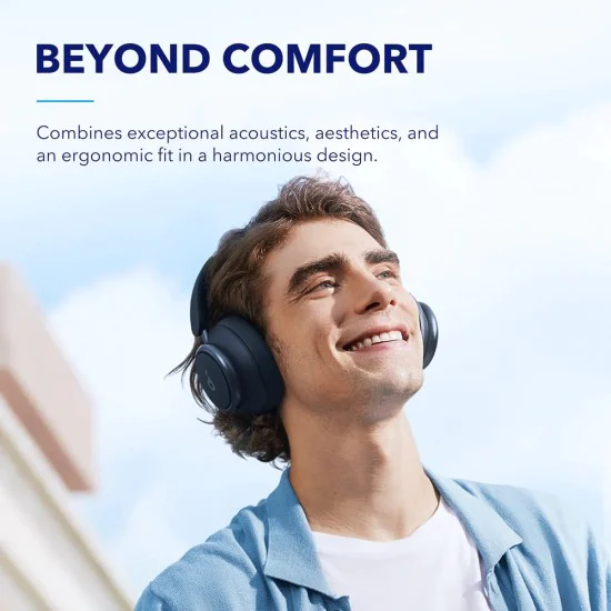 On-Ear Bluetooth 5.3, шумопотискане, USB-C слушалка - Anker Space Q45 (A3040G31) - син