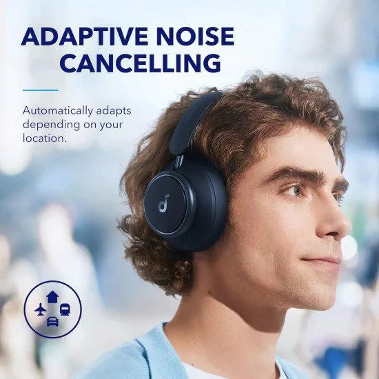 On-Ear Bluetooth 5.3, шумопотискане, USB-C слушалка - Anker Space Q45 (A3040G31) - син