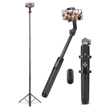 Селфи стик с 1/4 винт за телефон и GoPro - Spigen (S560W) - черен