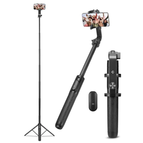 Селфи стик с 1/4 винт за телефон и GoPro - Spigen (S560W) - черен