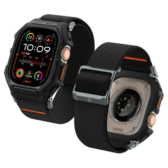 Калъф за Apple Watch Ultra / Ultra 2 + каишка - Spigen Lite Fit Pro - Matte Black