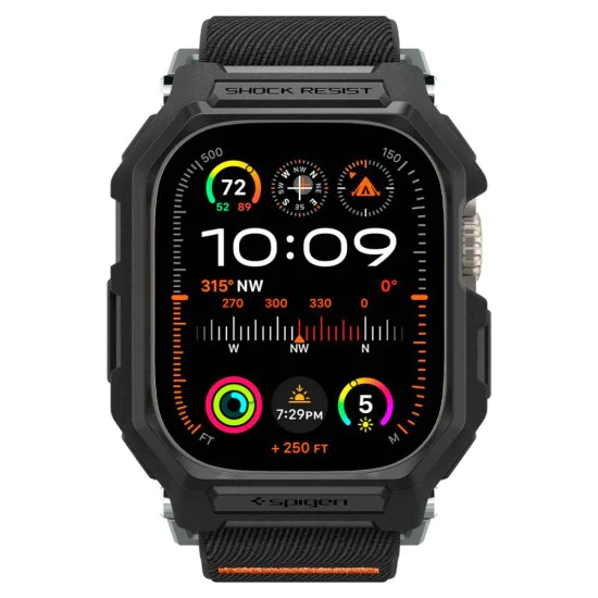 Калъф за Apple Watch Ultra / Ultra 2 + каишка - Spigen Lite Fit Pro - Matte Black