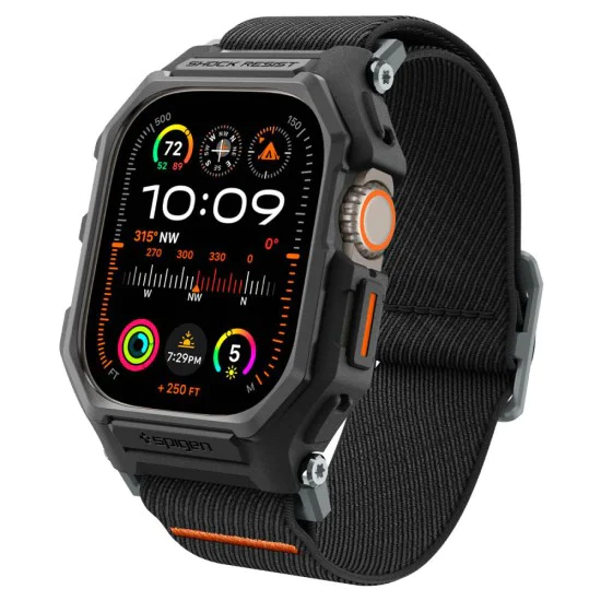 Калъф за Apple Watch Ultra / Ultra 2 + каишка - Spigen Lite Fit Pro - Matte Black