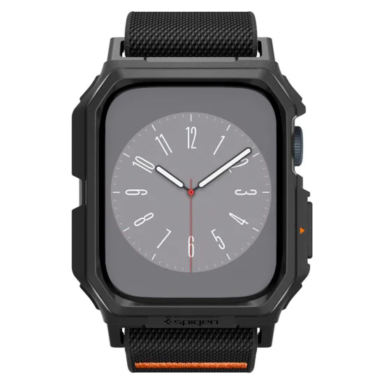 Протектор за Apple Watch 4 / 5 / 6 / SE / SE 2 / 7 / 8 / 9 (44 / 45mm) + каишка - Spigen Lite Fit Pro - Matte Black