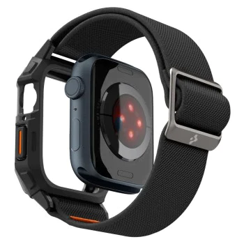 Протектор за Apple Watch 4 / 5 / 6 / SE / SE 2 / 7 / 8 / 9 (44 / 45mm) + каишка - Spigen Lite Fit "Pro" - Matte Black