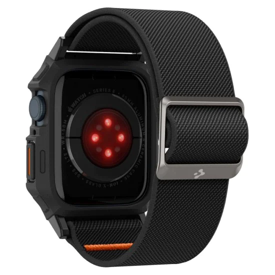 Протектор за Apple Watch 4 / 5 / 6 / SE / SE 2 / 7 / 8 / 9 (44 / 45mm) + каишка - Spigen Lite Fit Pro - Matte Black