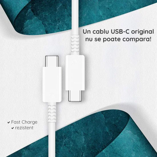 Кабел за дата за бързо зареждане, 2x Type-C, 3A, 1m - Samsung (EP-DN980BBE) - Черен (Опаковка на едро)