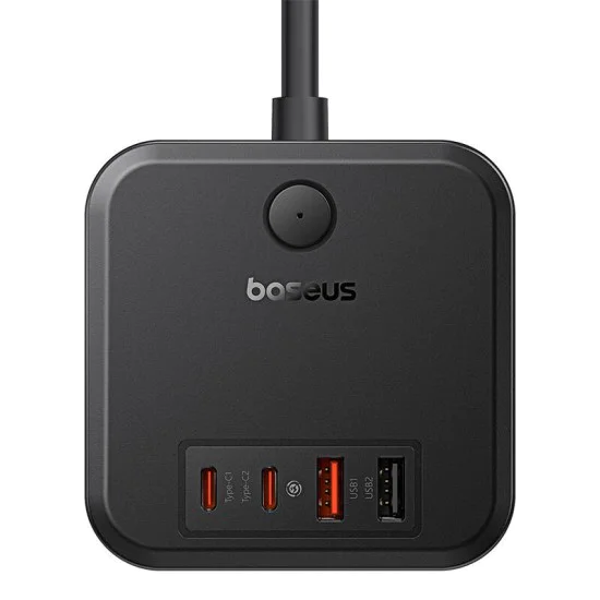 Удължителен кабел – Baseus PowerCombo E00066400117-00 – 3AC + 2U + 2C, 30W, 1.5m – Черен