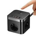 Удължителен кабел – Baseus PowerCombo E00066400117-00 – 3AC + 2U + 2C, 30W, 1.5m – Черен
