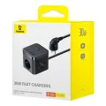 Удължителен кабел – Baseus PowerCombo E00066400117-00 – 3AC + 2U + 2C, 30W, 1.5m – Черен