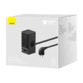 Удължителен кабел Priza Shuko, USB, 2xType-C, 65W - Baseus PowerCombo (PSLR000301) - черен