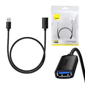USB към USB удължителен кабел, 0,5 м - Baseus (B00631103111-01) - черен