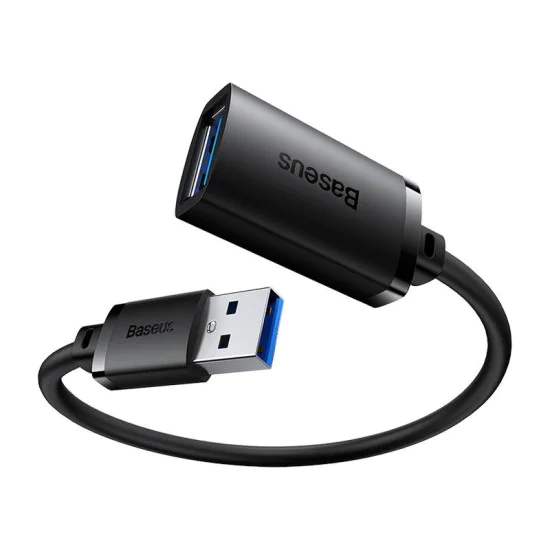 USB към USB удължителен кабел, 0,5 м - Baseus (B00631103111-01) - черен