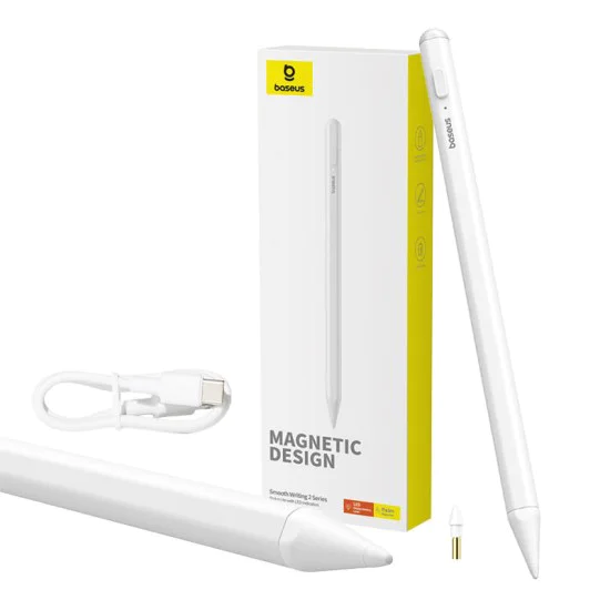 Магнитен стилус с LED индикатор за iPad - Baseus (P8001580802213-02) - Бял
