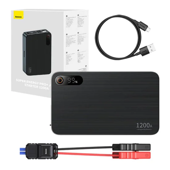 Стартово устройство за кола Super Energy Pro+ (C00245700111-00) - Baseus - 1200A, 12000mAh - Черно