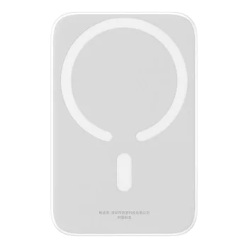 USB-C външна батерия, MagSafe, 6000mAh, 20W - Baseus Magnetic Mini Air (P100595900222223-00) - бяла