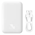 USB-C външна батерия, MagSafe, 6000mAh, 20W - Baseus Magnetic Mini Air (P100595900222223-00) - бяла