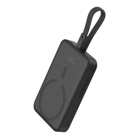 MagSafe External Battery Pack, USB-C, 10000mAh, 20W - Baseus Magnetic Mini (P10022109113113-00) - Черен
