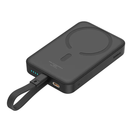 MagSafe External Battery Pack, USB-C, 10000mAh, 20W - Baseus Magnetic Mini (P10022109113113-00) - Черен