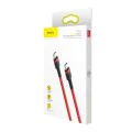 Кабел ype-C към Type-C, 60W, 3A, 2m - Baseus Cafule (CATKLF-H09) - Червен / Черен