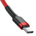 Кабел ype-C към Type-C, 60W, 3A, 2m - Baseus Cafule (CATKLF-H09) - Червен / Черен