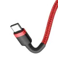 Кабел ype-C към Type-C, 60W, 3A, 2m - Baseus Cafule (CATKLF-H09) - Червен / Черен