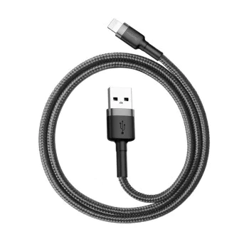 USB към Lightning кабел, 2.4A, 480Mbps, 50cm - Baseus Coffee (CALKLF-AG1) - сив